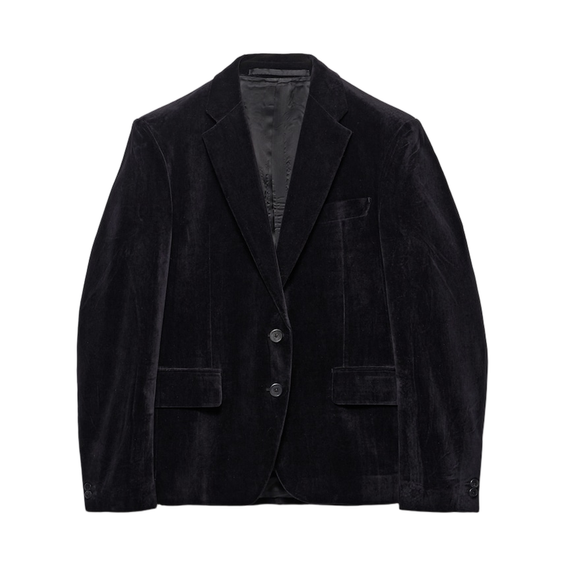 P593P-18MK-F0002 (W) Prada Single-Breasted Velvet Jacket Black
