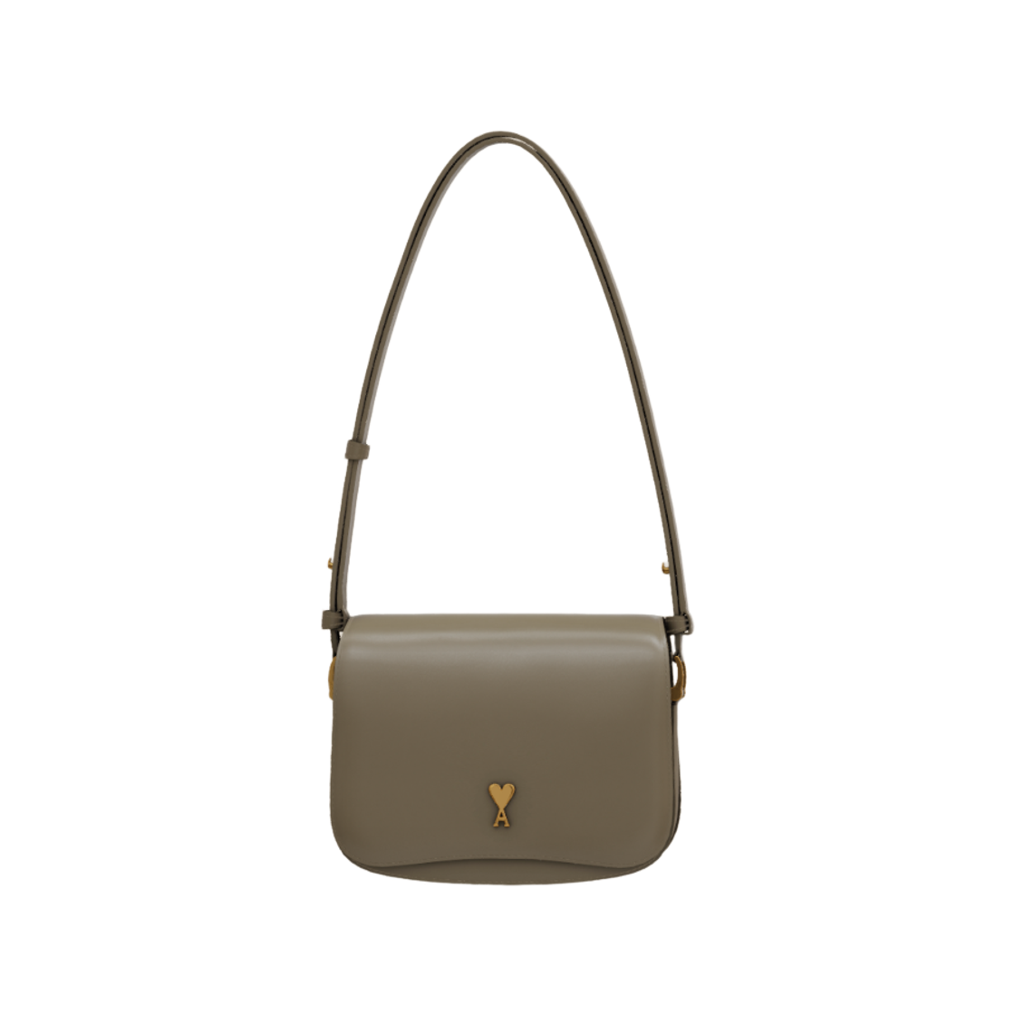 ULL717-AL0139-0516 AMI de Coeur Glazed Leather Paris Bag Carbon Gold