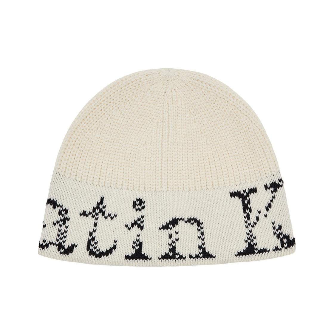 MK259OBN008MIV Matin Kim Cracked Logo Bucket Beanie Ivory