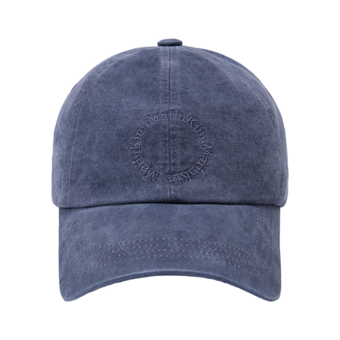 MK2577HT027MNA Matin Kim Washed Circle Logo Ball Cap Navy