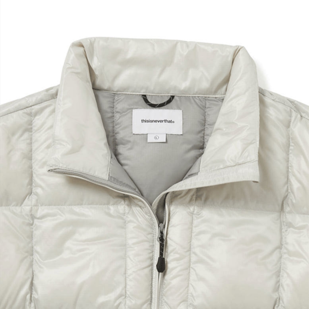Thisisneverthat Pertex Light Down Jacket Dark Sage 착용 스타일