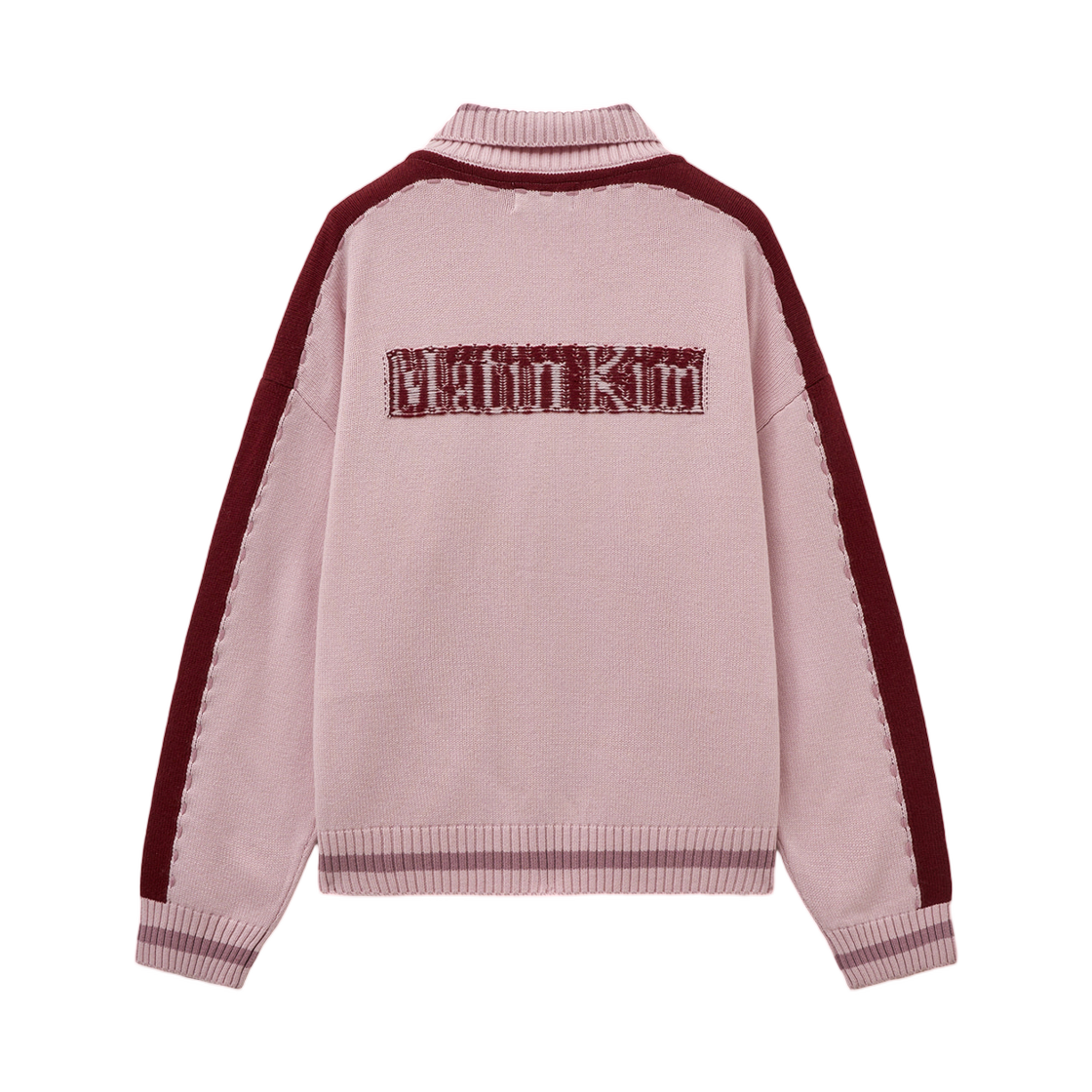 마뗑킴 이니셜 니트 집 업 핑크(Matin Kim Initial Knit Zip Up Pink) - 2