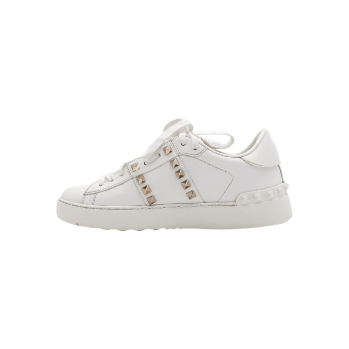 ITPP5OGVMHRP VALENTINO White Leather Rockstud Untitled Women's Sneakers