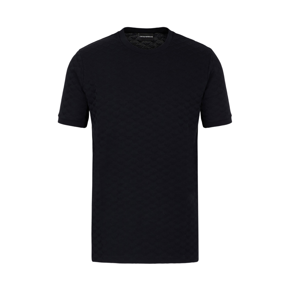 8N1TL71JHWZ0920 Emporio Armani Mercerised All Over Jacquard Eagle Jersey T-Shirt Navy Blue