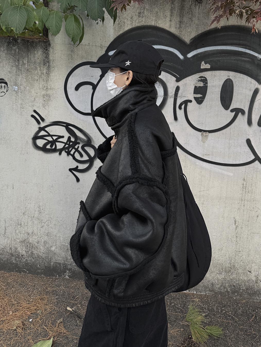 Aoiro 6-Panel Bone A/N Cap Black 착용 스타일 - 5