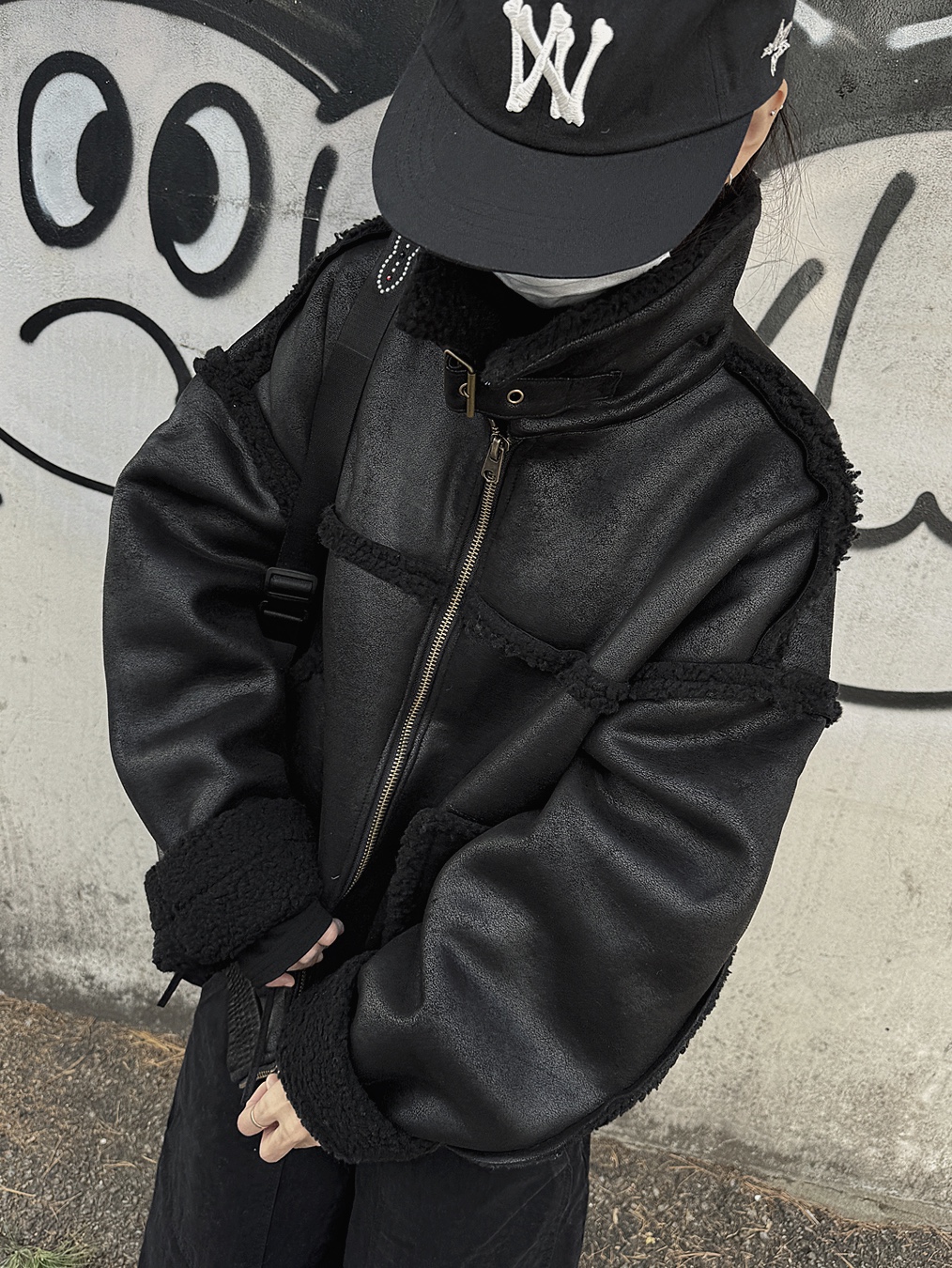 Aoiro 6-Panel Bone A/N Cap Black 착용 스타일 - 4