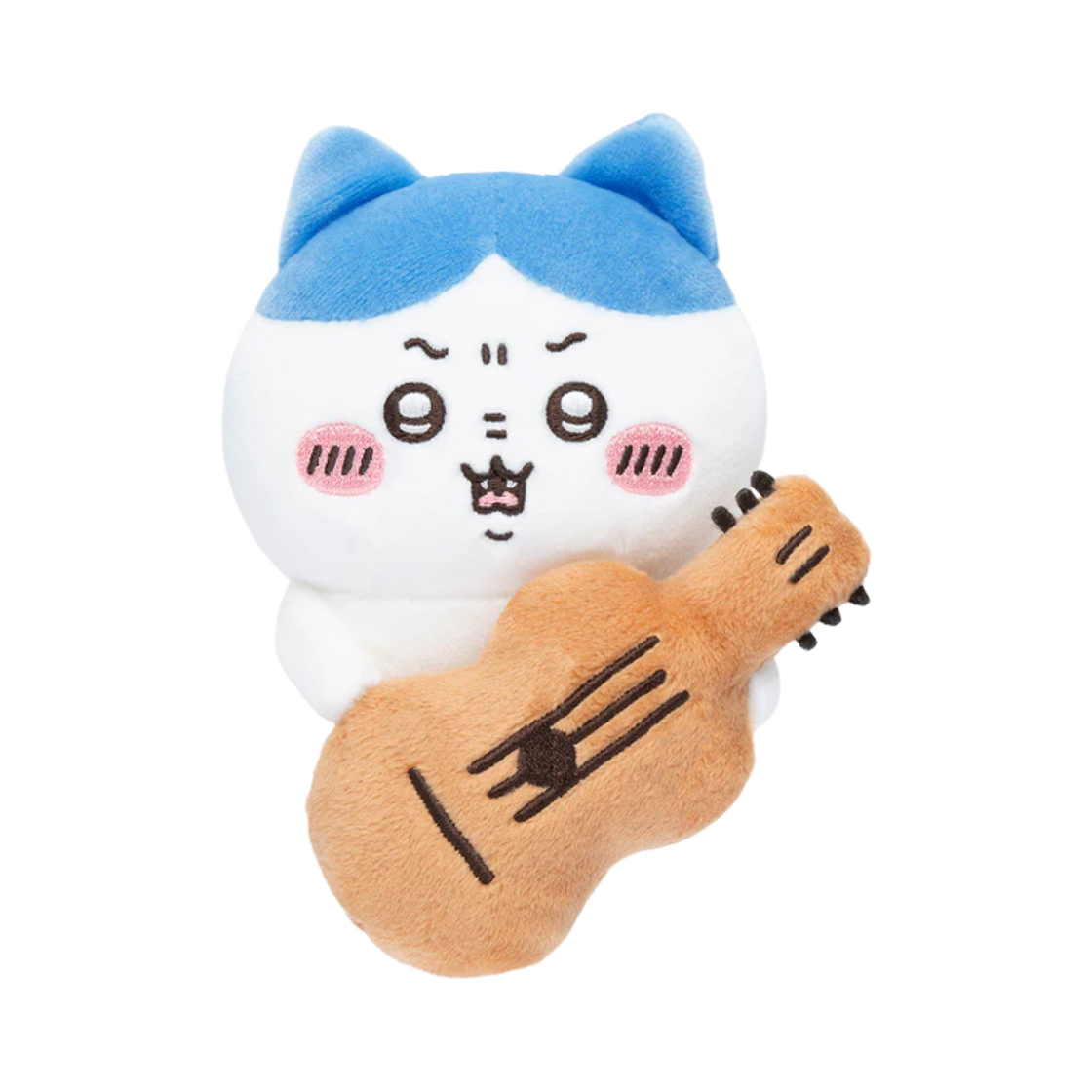 치이카와 데스크톱에서 지켜보는 인형 기타 든 하치와레(Chiikawa Watching From The Desktop Plush Hachiware with Guitar)