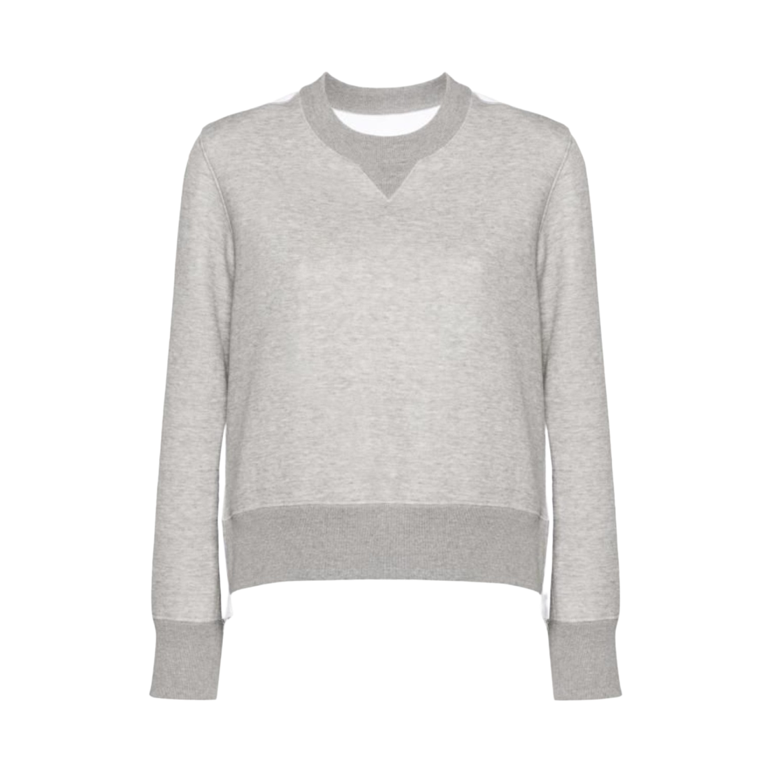 SCW-232-378 (W) Sacai Sponge Sweat Cotton Poplin Pullover Light Grey Off White