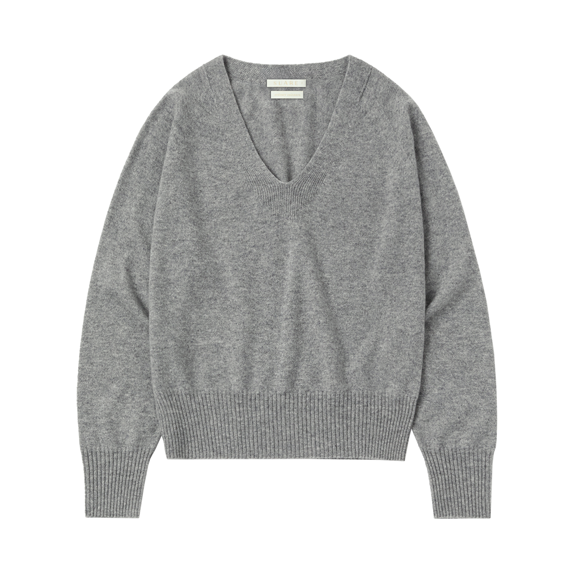 [예약배송] 수아레 우먼 캐시미어 100 홀가먼트 브이넥 니트 엘멜란지