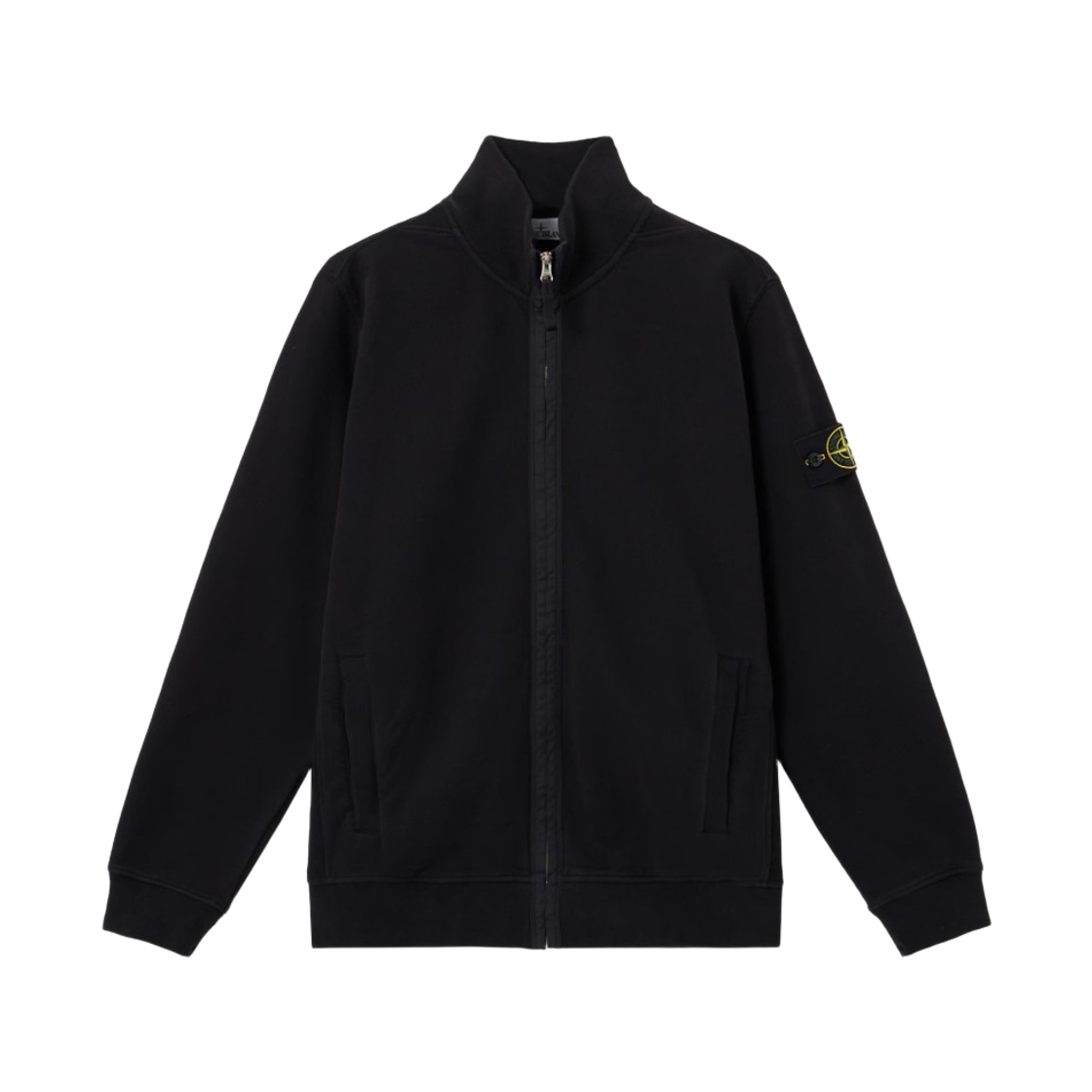 K2S1561000-66S0A20-V0029 Stone Island 6100066 Brushed Organic Cotton Fleece Regular Fit Zip Up Sweatshirt Black - 25FW