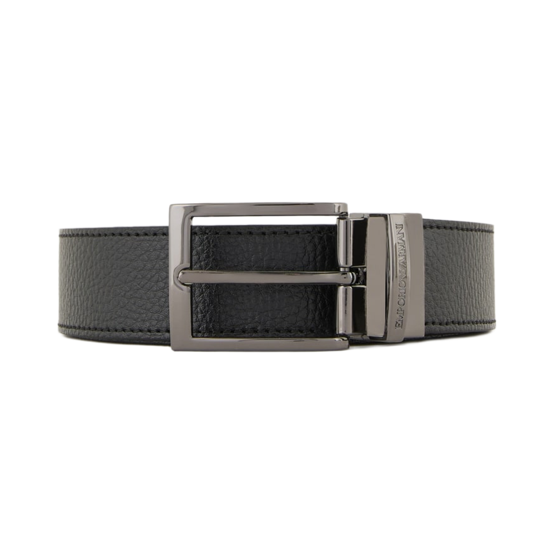 Y4S195YLO8J80741 Emporio Armani Palmellato Leather Printed Reversible Belt Black