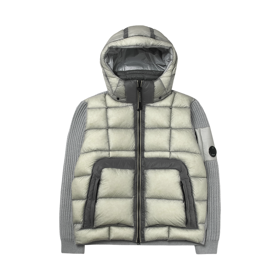 19CMKN163K006390M C.P. Company Korea Exclusive Extra Fine Merino Wool D.D. Shell Mixed Knit Lunar Rock - 25FW