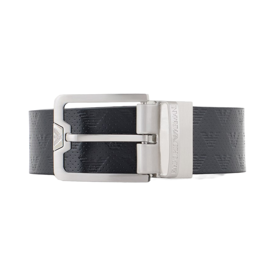 Y4S502Y221E88017 Emporio Armani Leather Belt with All-Over Embossed Eagle Blue