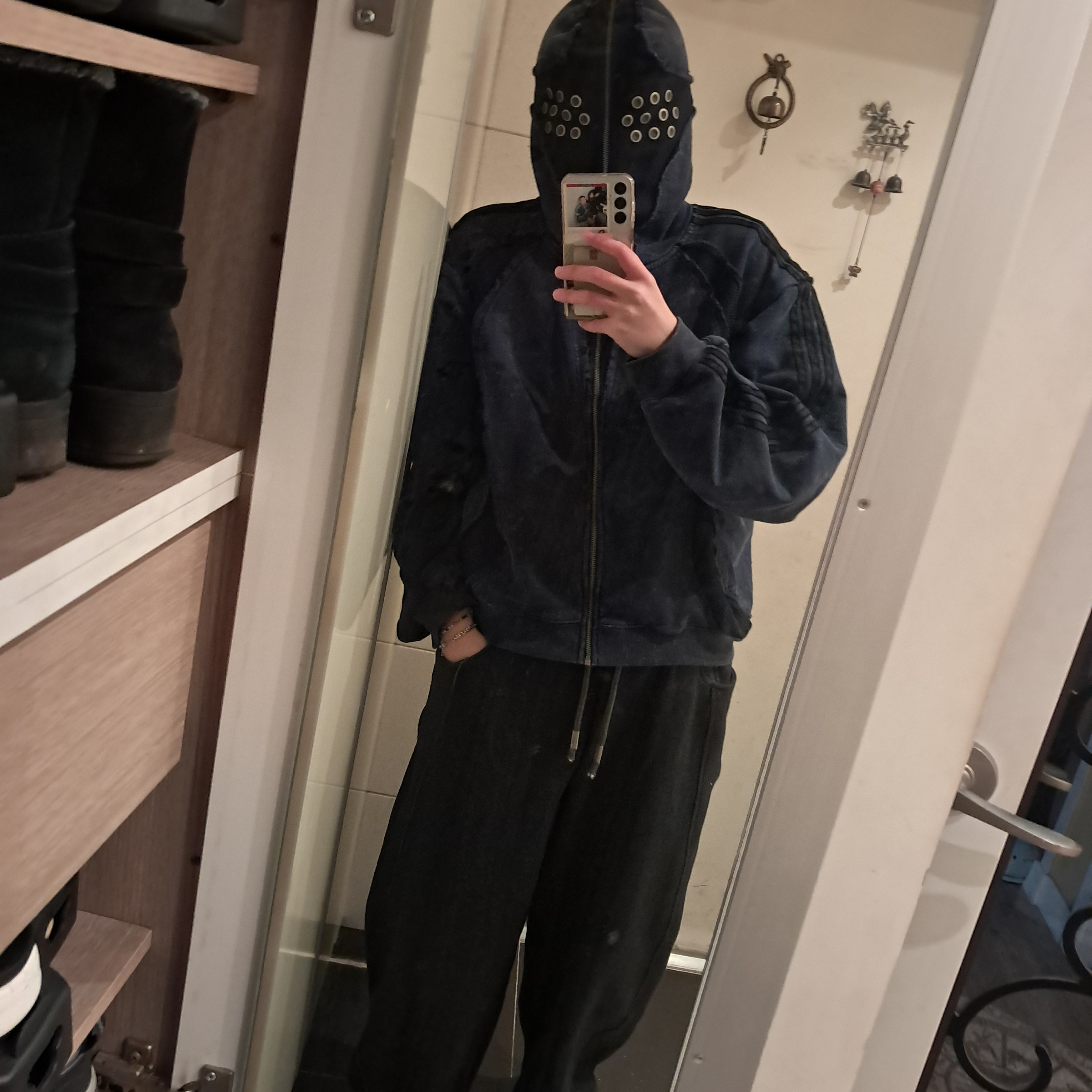 Adidas x Thug Club Teamgeist Sweat Hooded Zip Up Night Indigo - KR Sizing 착용 스타일 - 2