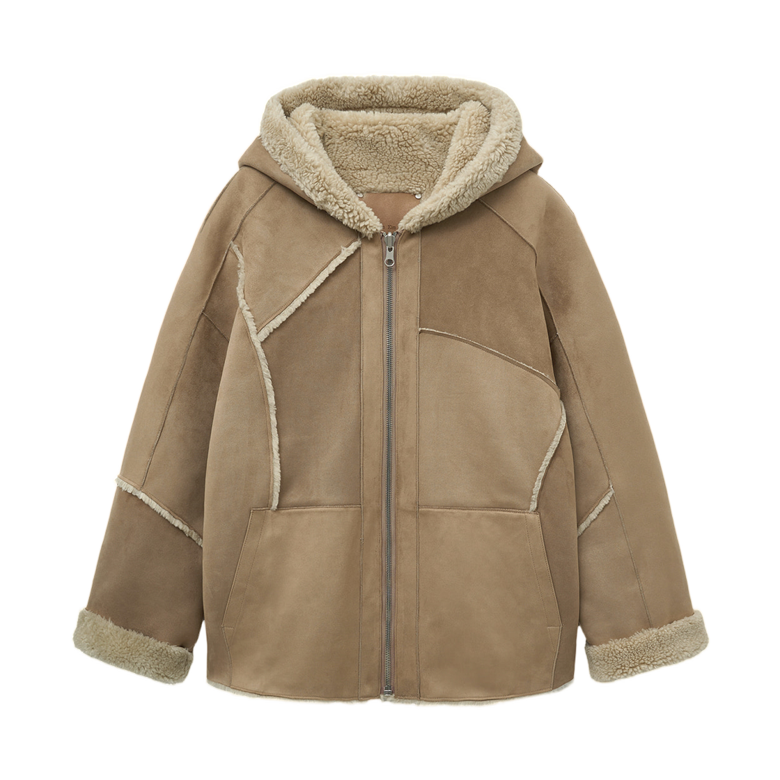 MK259OJP038MBE (W) Matin Kim Reversible Hoody Mustang Beige