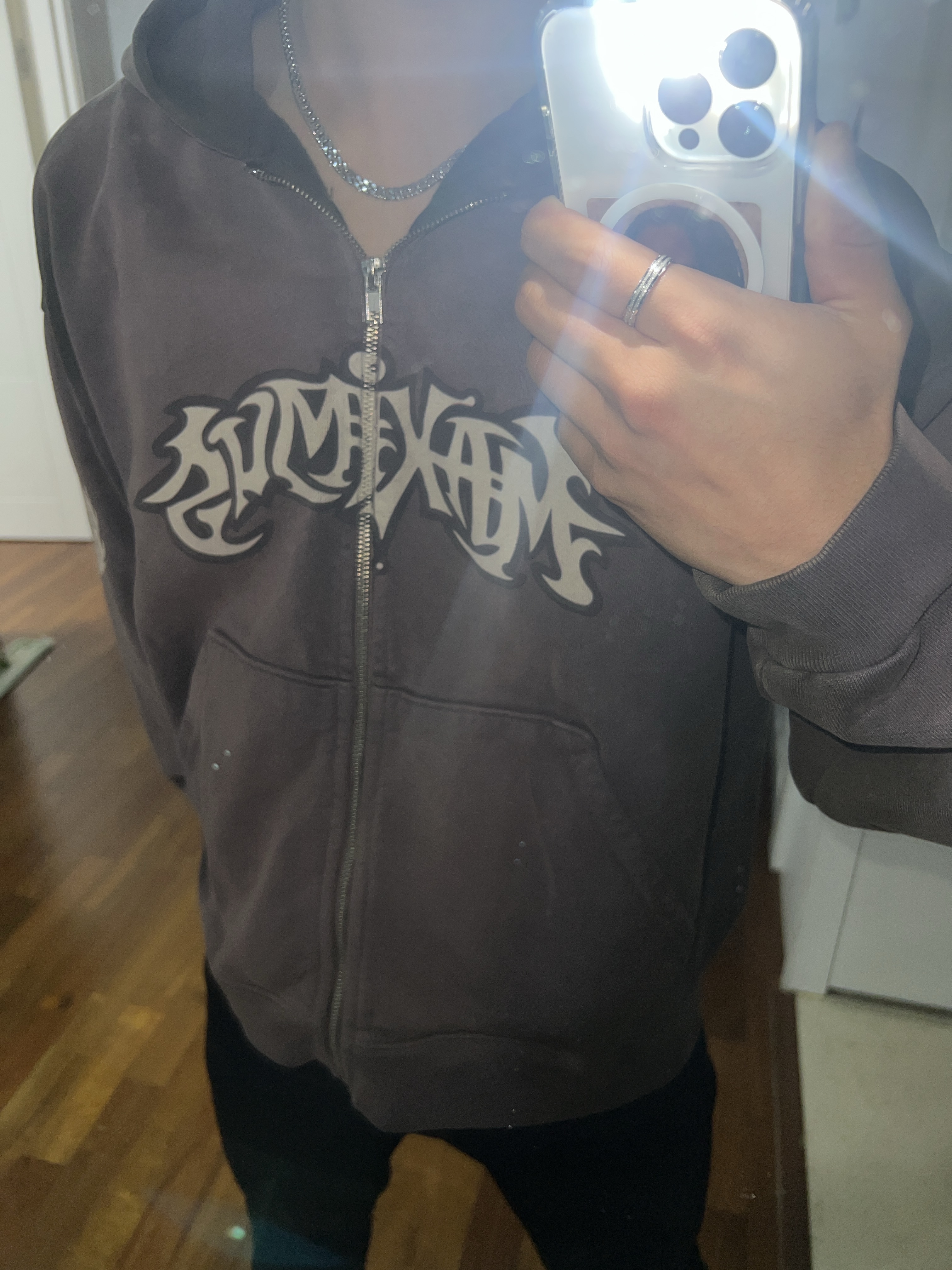 Sunlove Hooded Fly Light Down Jacket Light Blue, Travis Scott Circus Maximus Stadium Tour 25 Zip Hoodie 착용 스타일 - 2