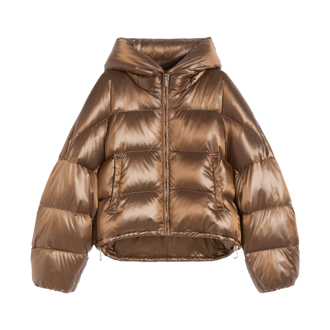 SPACECA-016 (W) Max Mara The Cube Spaceca Water-Repellent Nylon Fabric Down Jacket Beige Golden