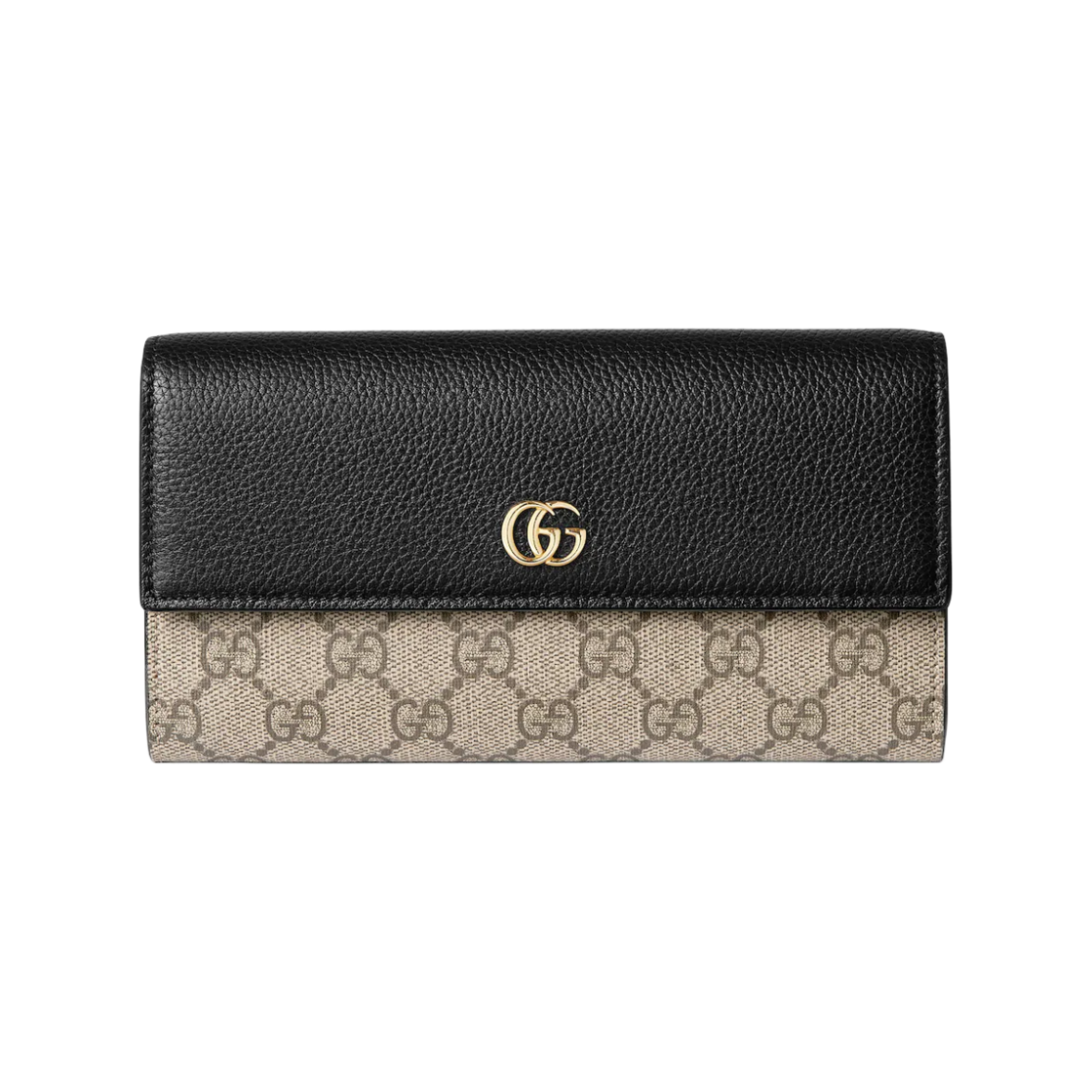 456116-AAE5E-1069 Gucci GG Marmont Bi-Color Wallet Beige Black