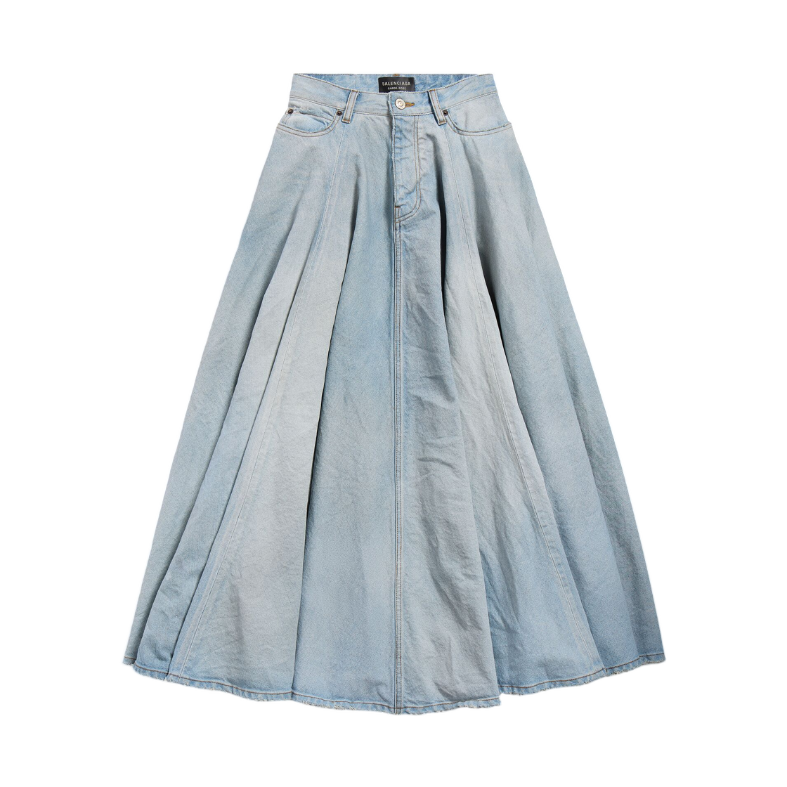 856906TTWB14009 (W) Balenciaga Godet Maxi Skirt Dirty Light Blue