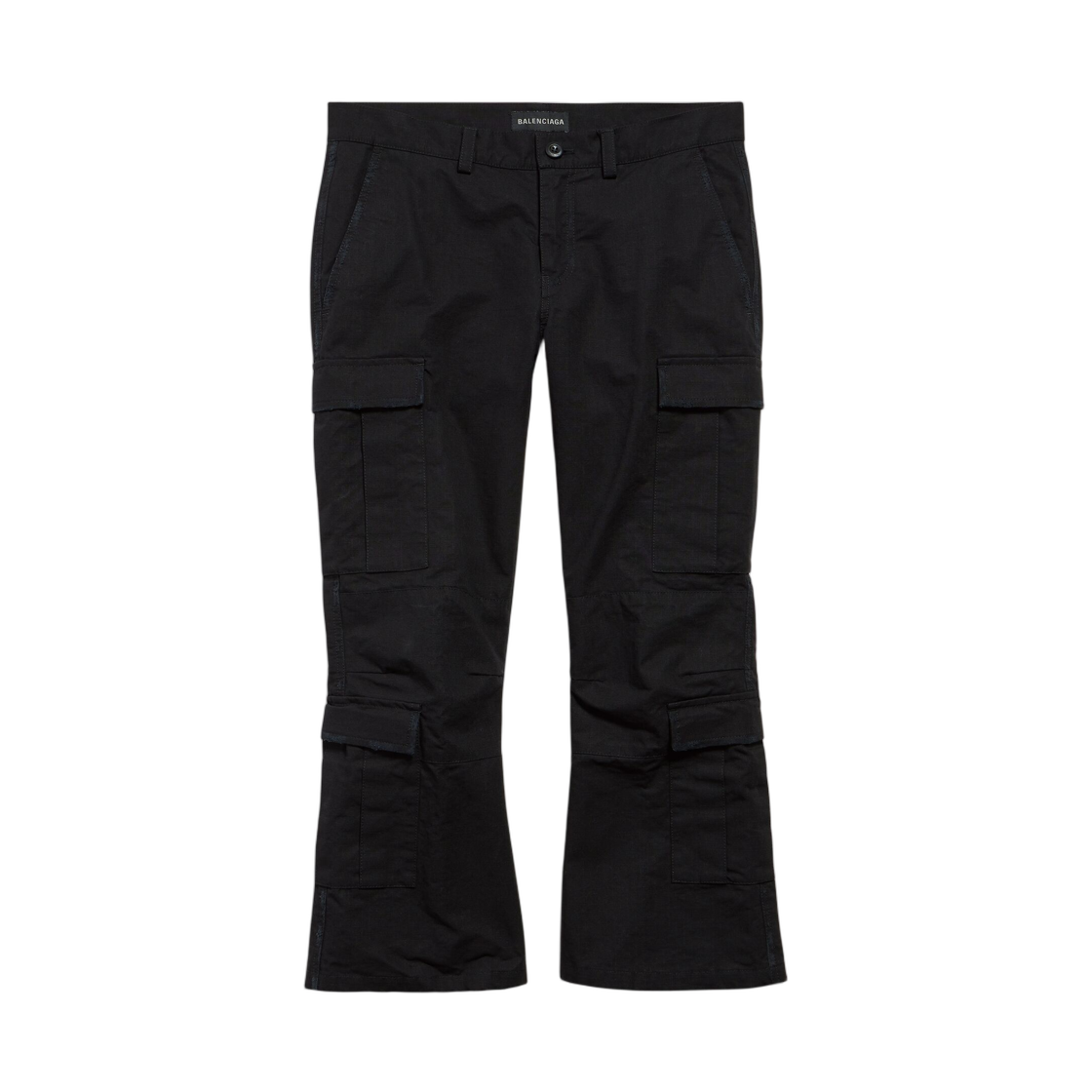 864356TQP131000 (W) Balenciaga Cargo Capri Pants Black