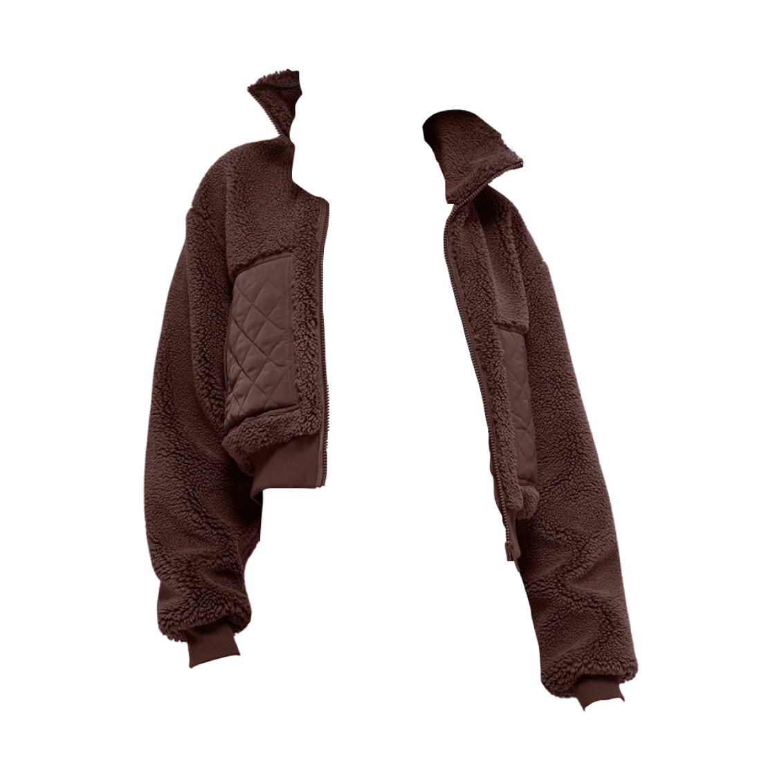(W) 알로 요가 쉐르파 엣지 봄버 브라운스톤((W) Alo Yoga Sherpa Edge Bomber Brownstone)