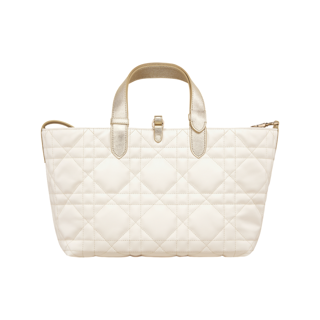 디올 미디움 디올 뚜주흐 백 매크로까나쥬 카프스킨 메탈릭 쓰레드 골드 화이트(Dior Medium Dior Toujours Bag Macrocannage Calfskin with Metallic Thread Gold White) - 3