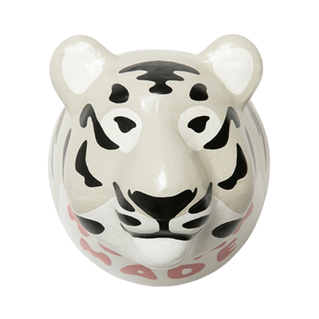 휴먼 메이드 타이거 트로피 페이퍼 마쉐 디스플레이 화이트