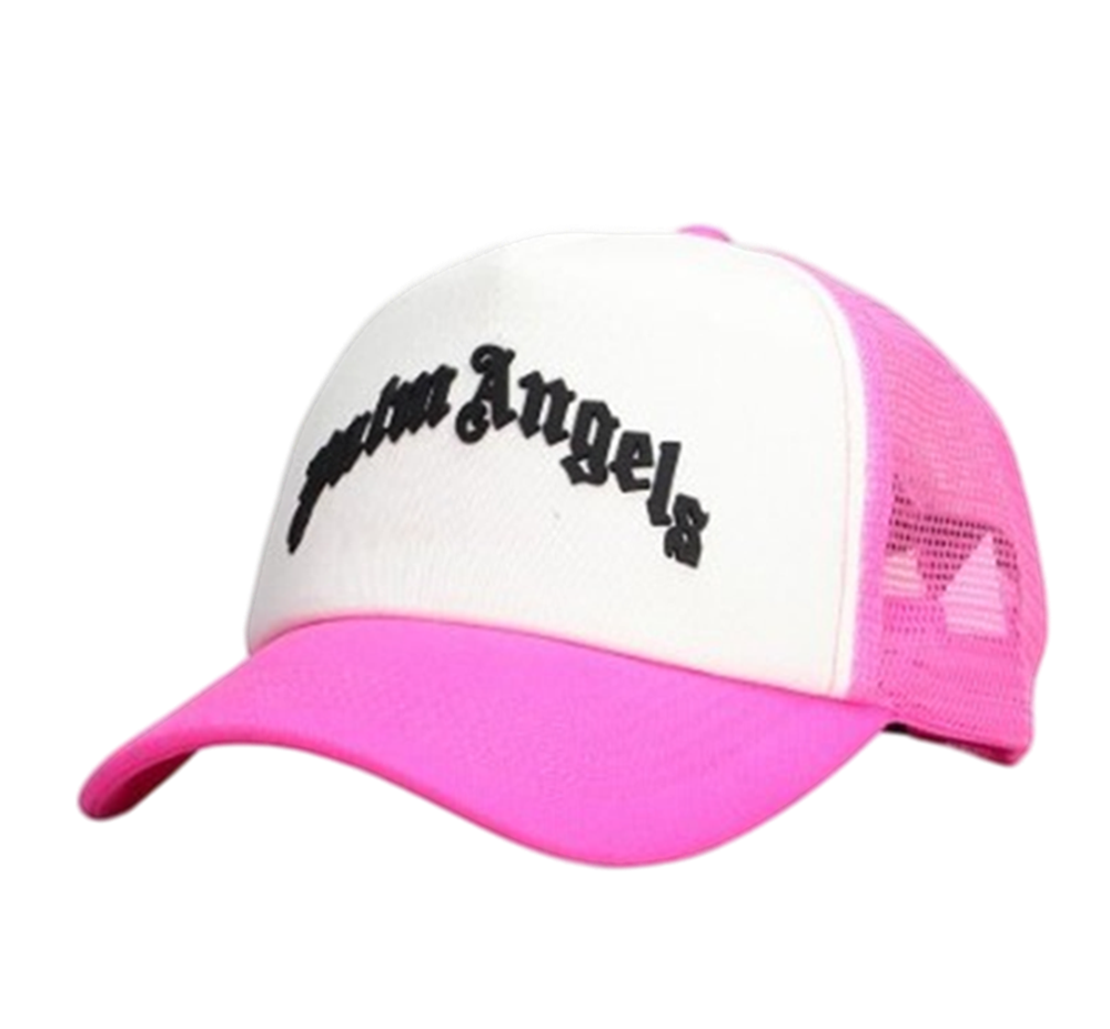 P9Y2WMB25 Palm Angels Curved Logo Mesh Cap - Pink