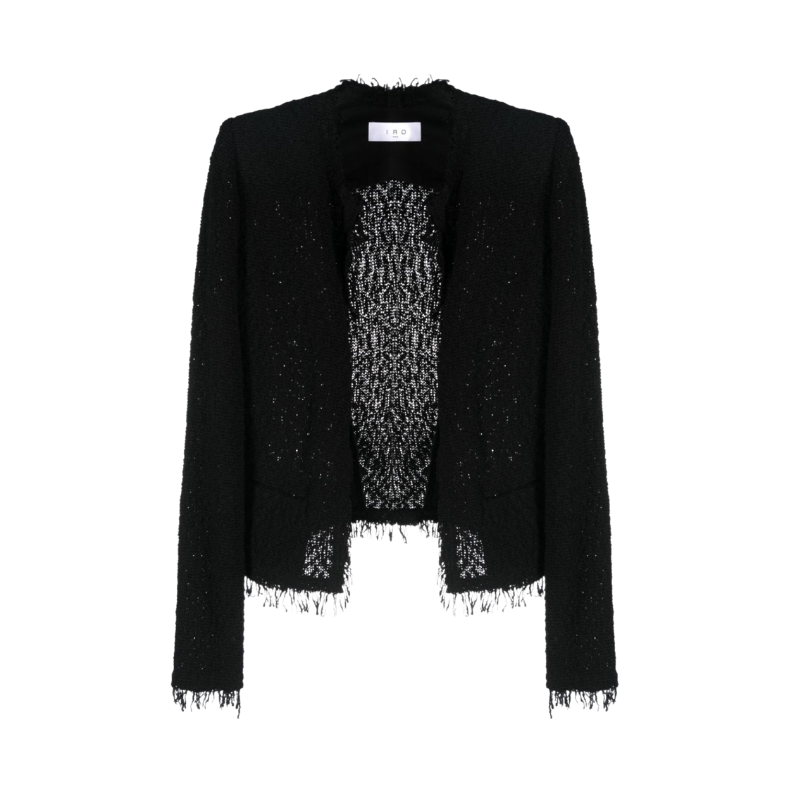 (W) 이로 코튼 블렌드 트위드 자켓 블랙((W) Iro Cotton Blend Tweed Jacket Black)