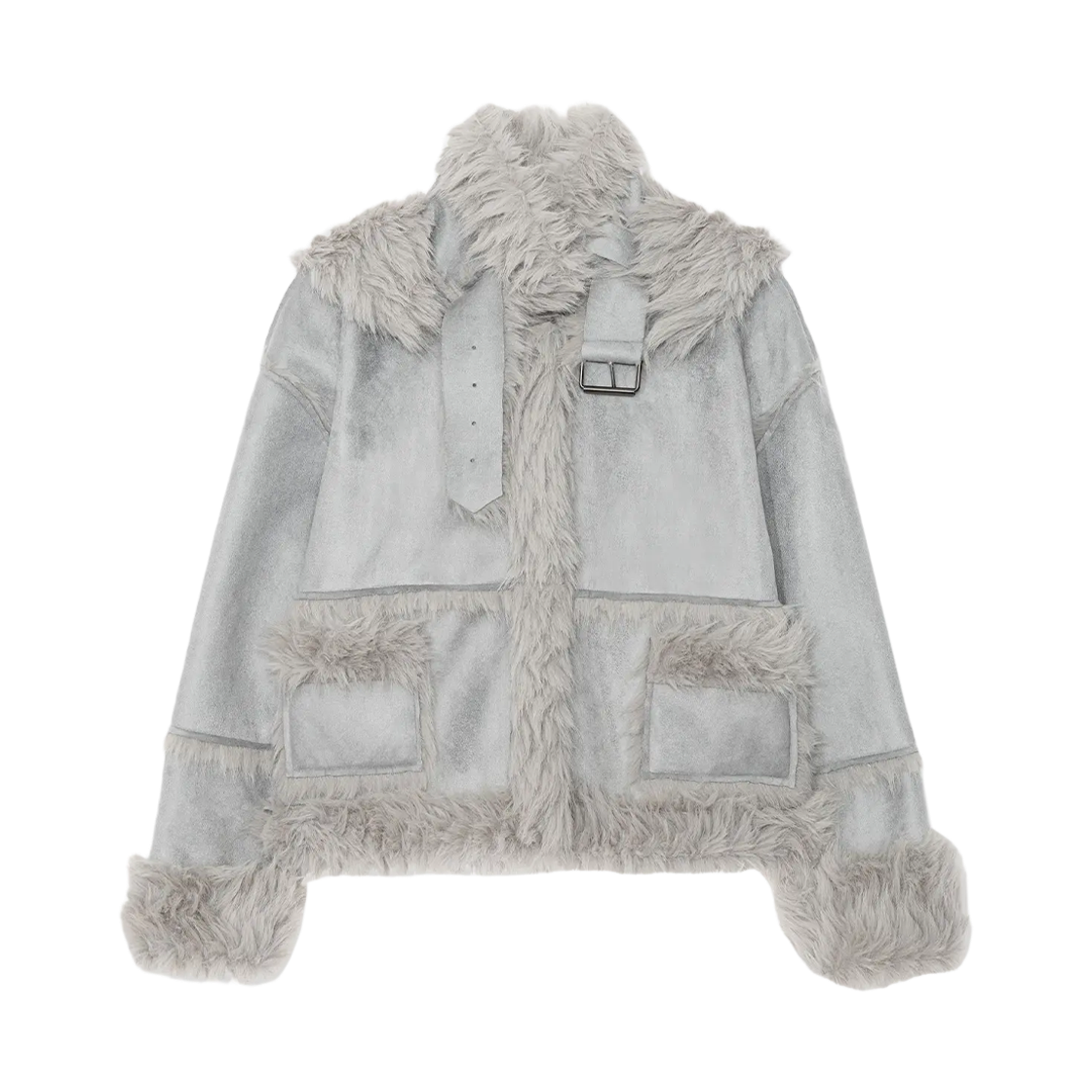 LUV005 UGLYSHADOW Reversible Shearling Jacket Blue