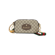 Gucci Beige GG Supreme Canvas Vintage Messenger Shoulder Bag Gold Hardware