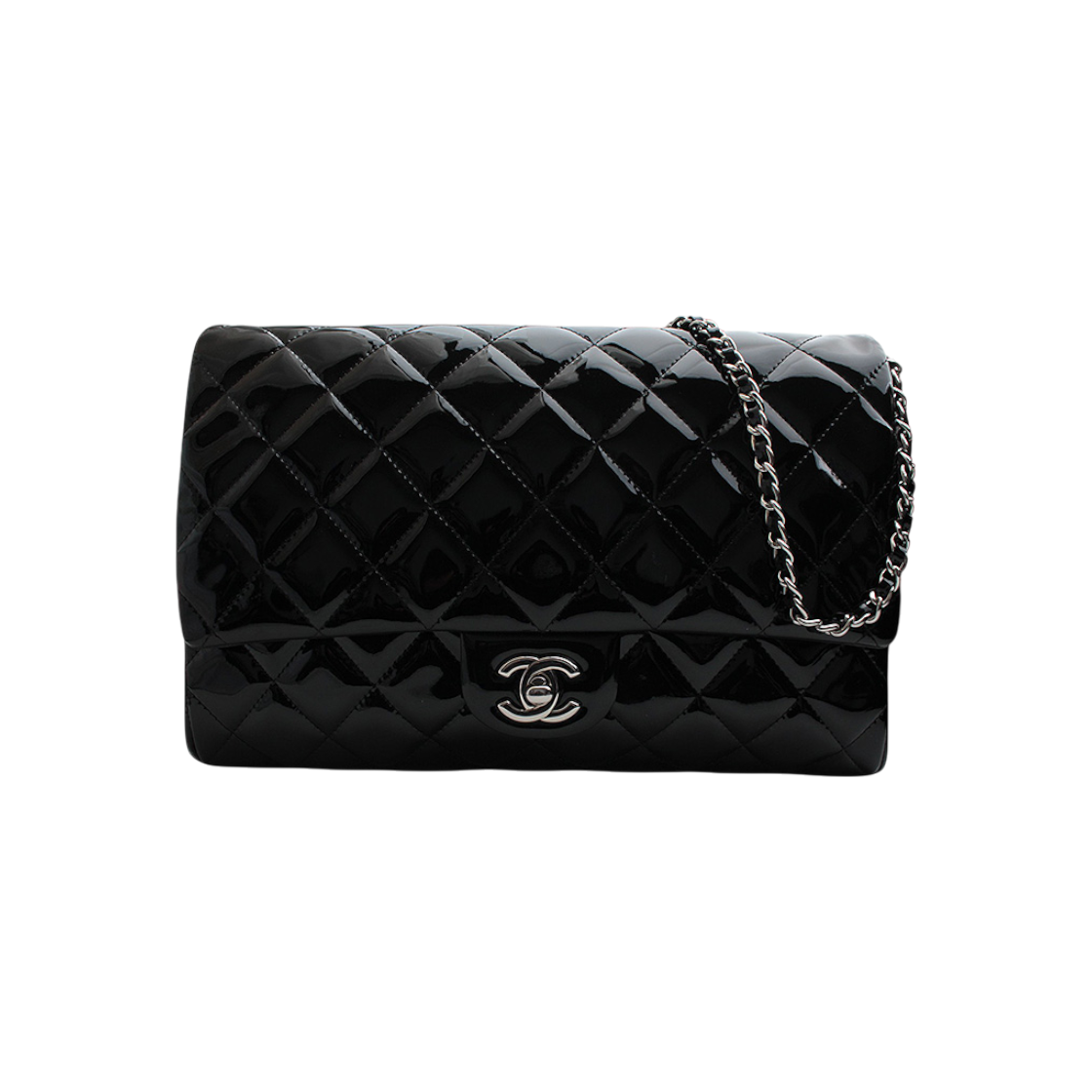 ITDM4ATRI3WS Chanel Black Patent Clutch Shoulder Bag (18 Series)