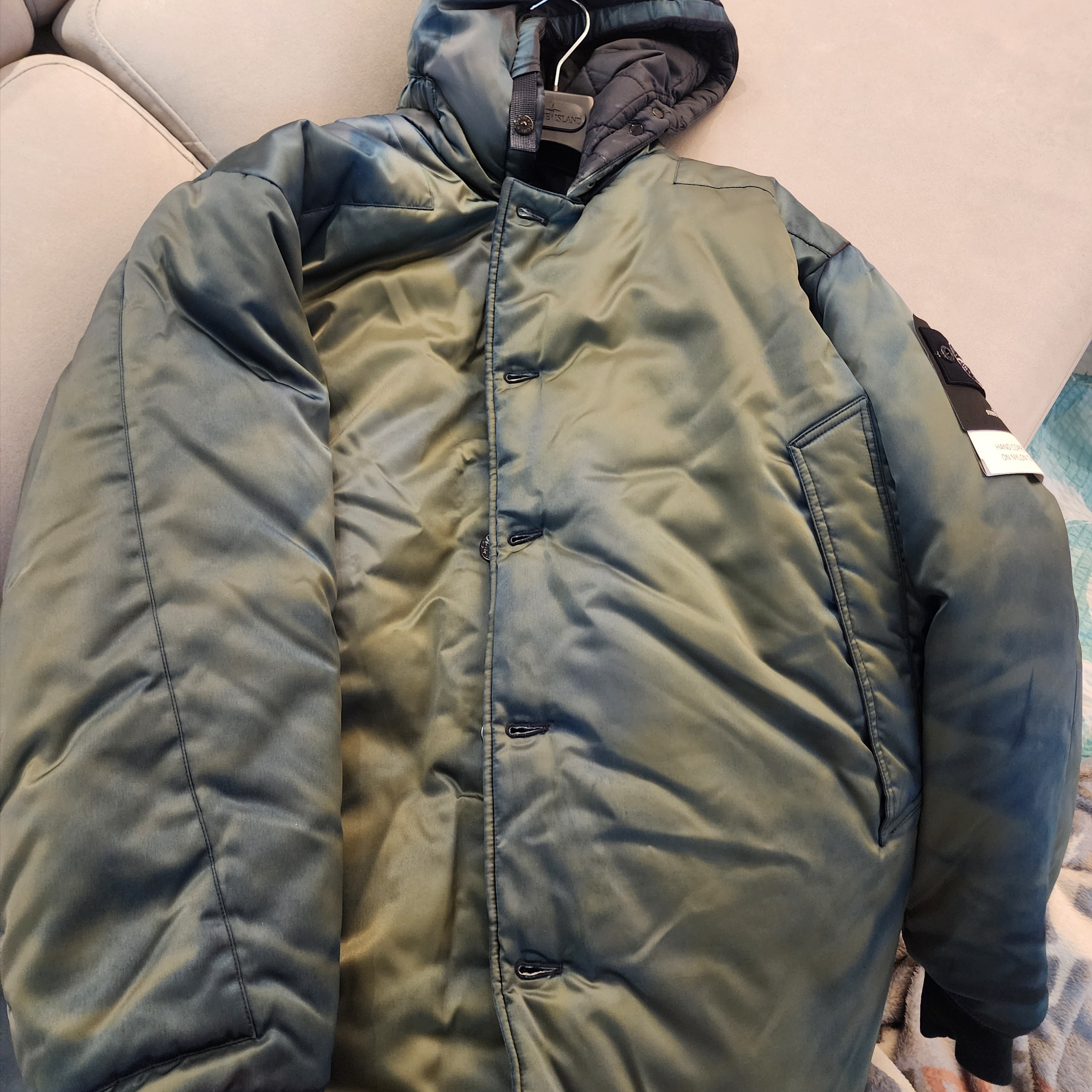 Porter x Stone Island Hooded Parka Blue 착용 스타일