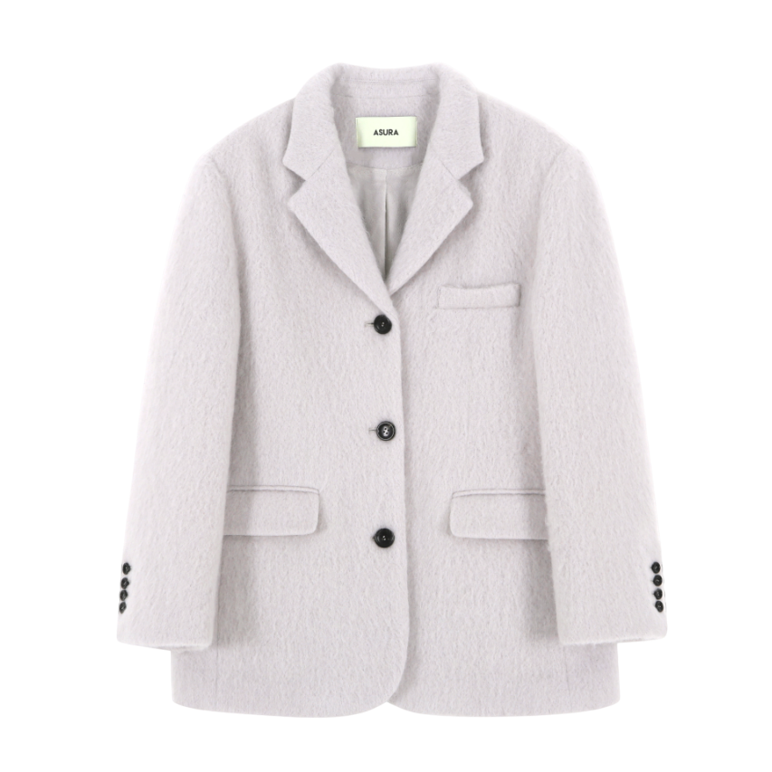 A25FWJK37LG0F Asura Mohair Wool Jacket Light Grey