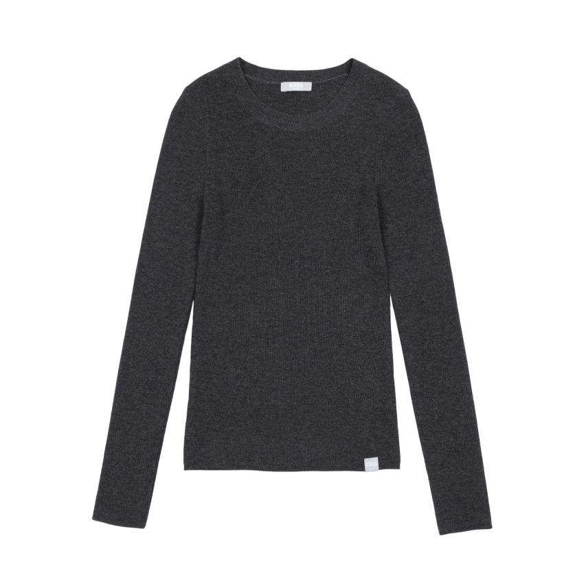 B25FWKN23DG0F Asura As Basic Wool Round Knit Dark Grey