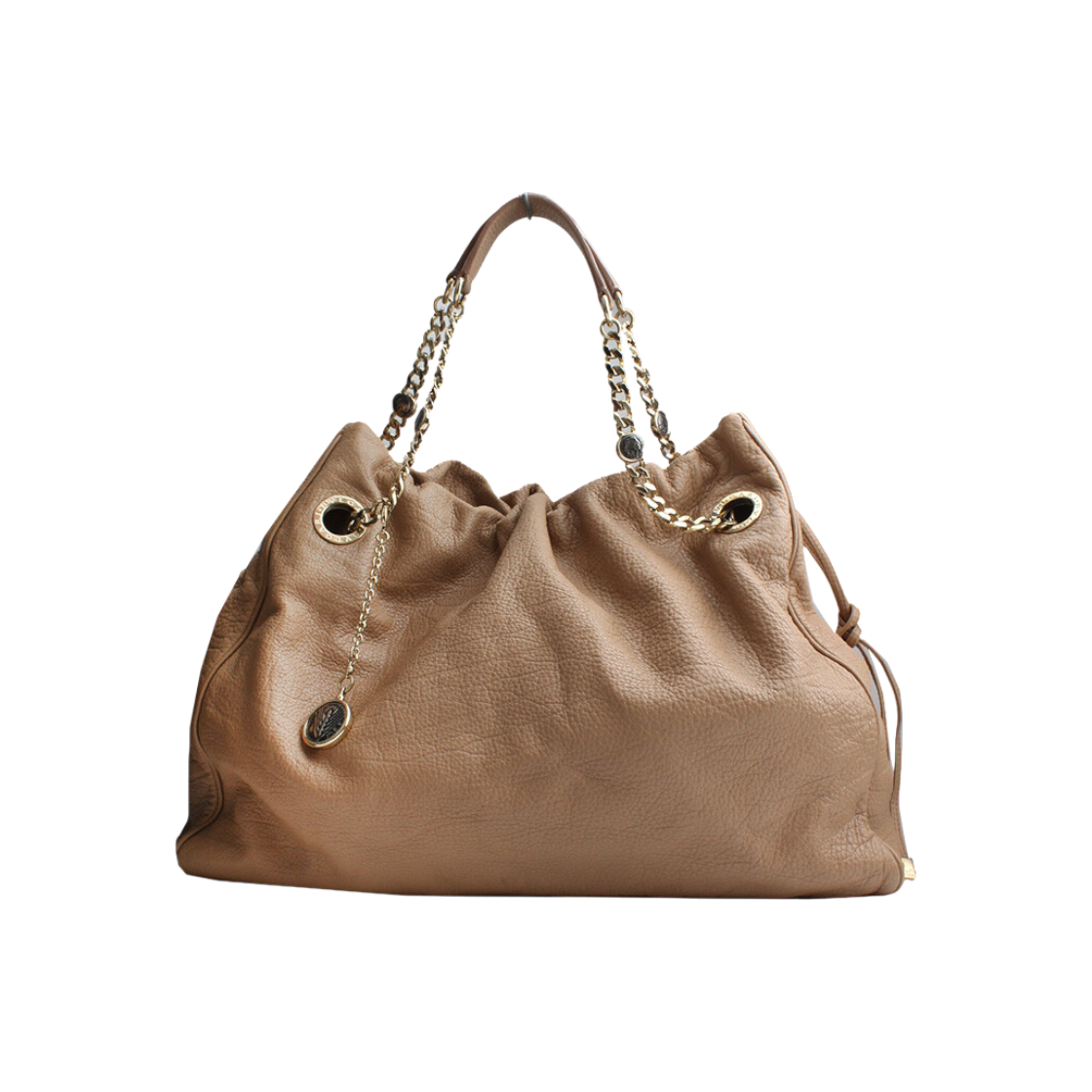 불가리 딥베이지 레더 금장 빅숄더백(Bulgari Deep Beige Leather Gold Hardware Big Shoulder Bag)