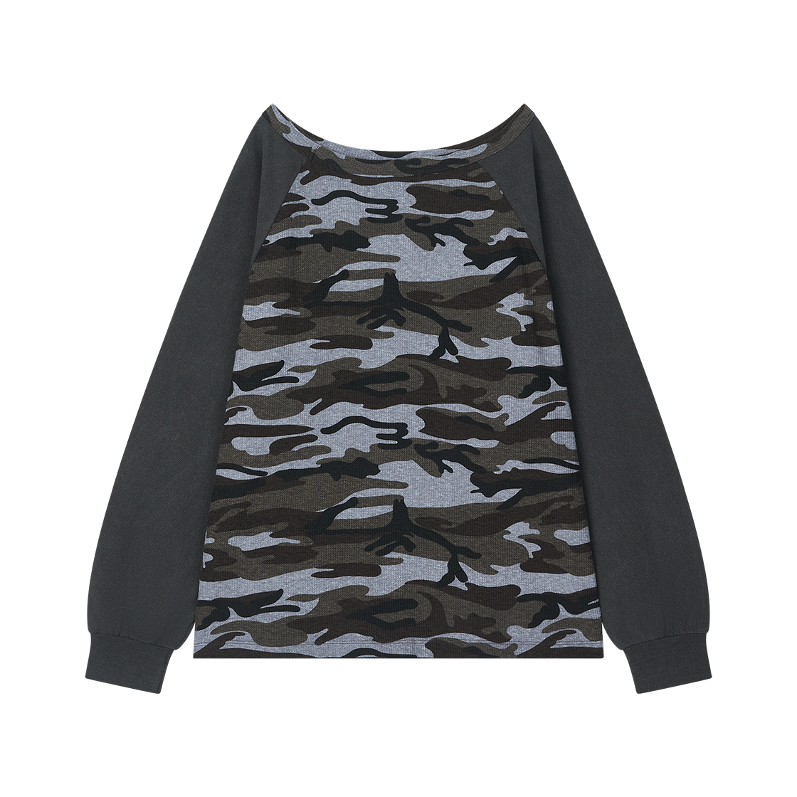 솜속 텔리 카모 레글런 탑 챠콜(SOMSOC Telie Camo Raglan Top Chacoal) - 2