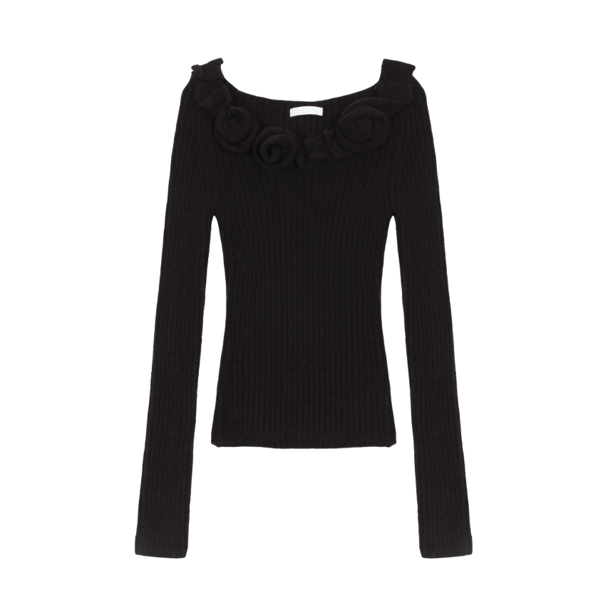 A25FWKN76BK0F Asura Lumea Rose Knit Black