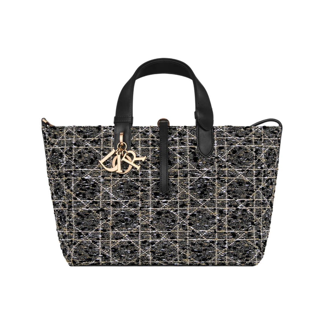 디올 미디움 디올 뚜주흐 백 트위드 까나쥬 모티프 블랙 골드(Dior Medium Dior Toujours Bag Tweed with Cannage Motif Black Gold) - 1