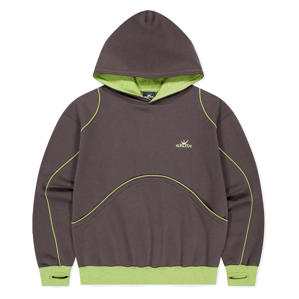 SLCO0TSWHO04CH SUNLOVE Crescent Brushed Hoodie Charcoal