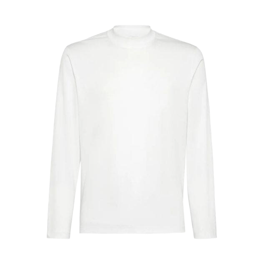 브루넬로 쿠치넬리 코튼 저지 모크넥 롱슬리브 티셔츠 오프 화이트(Brunello Cucinelli Cotton Jersey Mock Neck Long Sleeve T-Shirt Off White) - 1