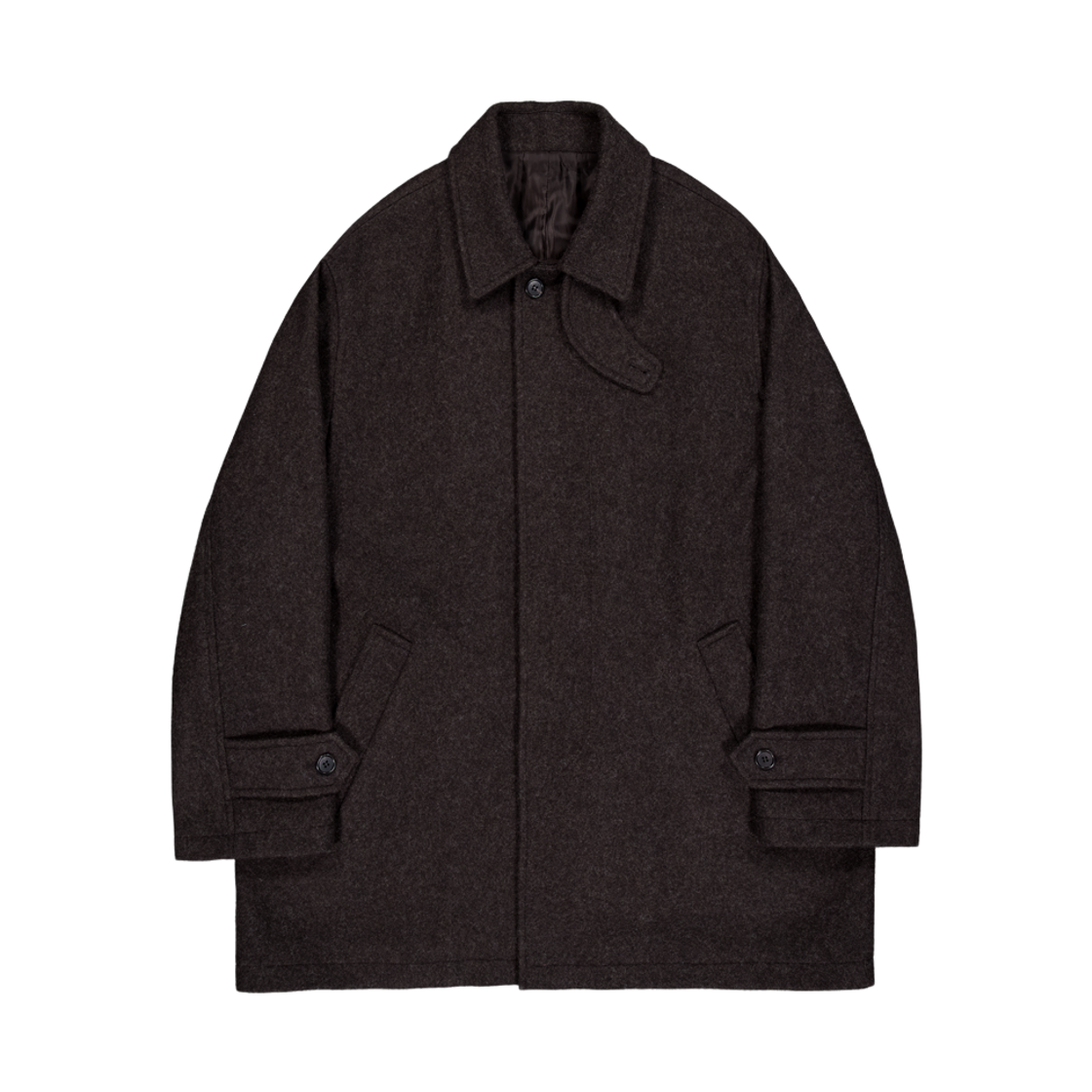 퍼렌 울 카코트 멜란지 브라운(PERENN Wool Car Coat Melange Brown)