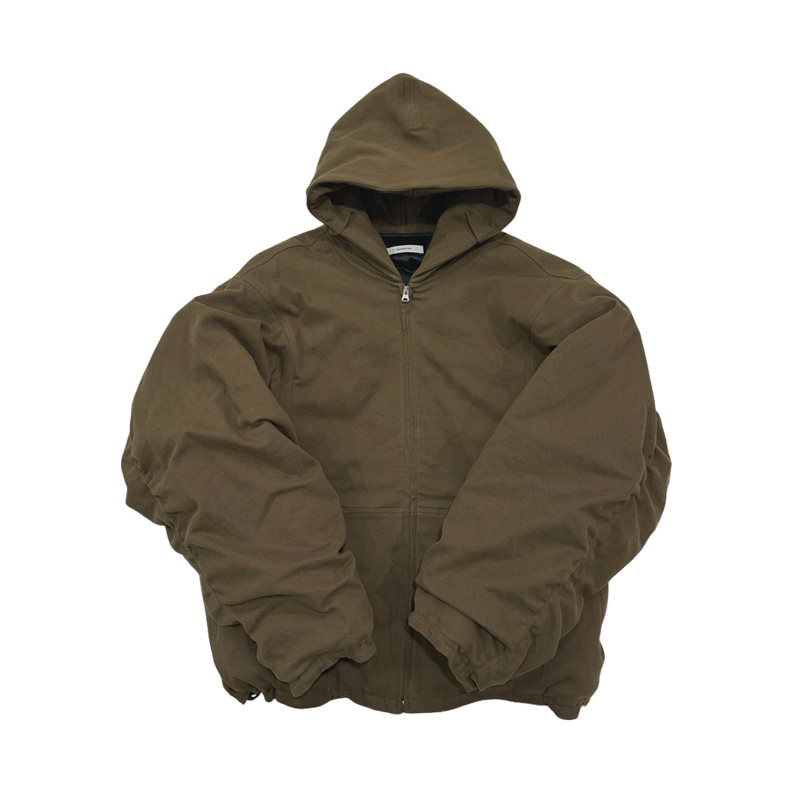 논노드 몰스킨 셔링 봄버 카키 브라운(Nonnod Moleskin Shirring Bomber Khaki Brown)