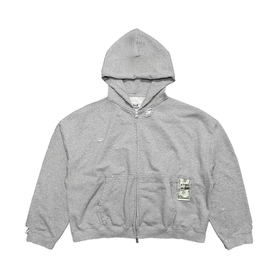 홈리스 빌포켓 집업 후드 그레이(Hommless Bill Pocket  Zip Up Hoodie Grey)