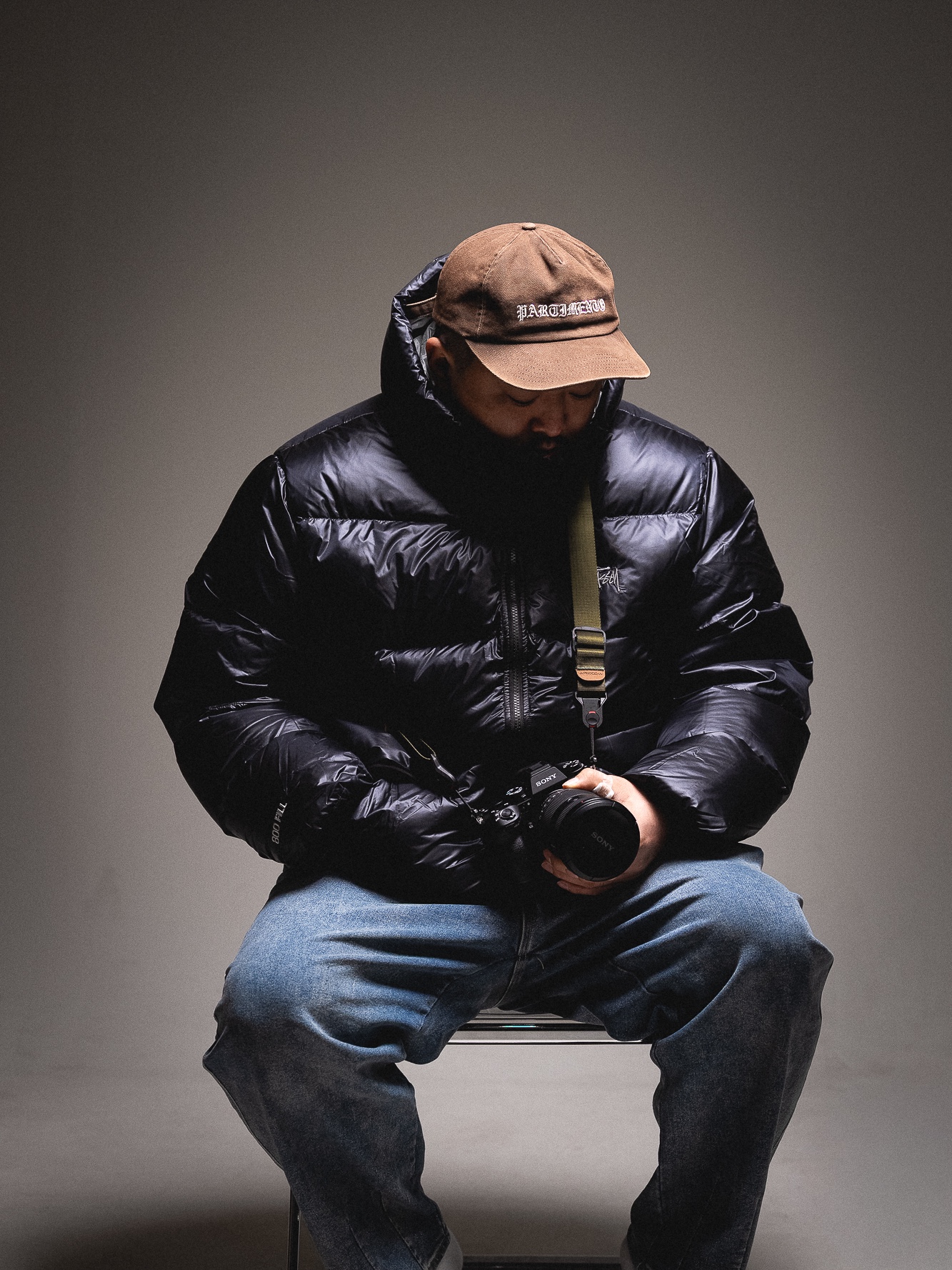 Stussy Down Parka Micro Ripstop Phantom Black 착용 스타일 - 2