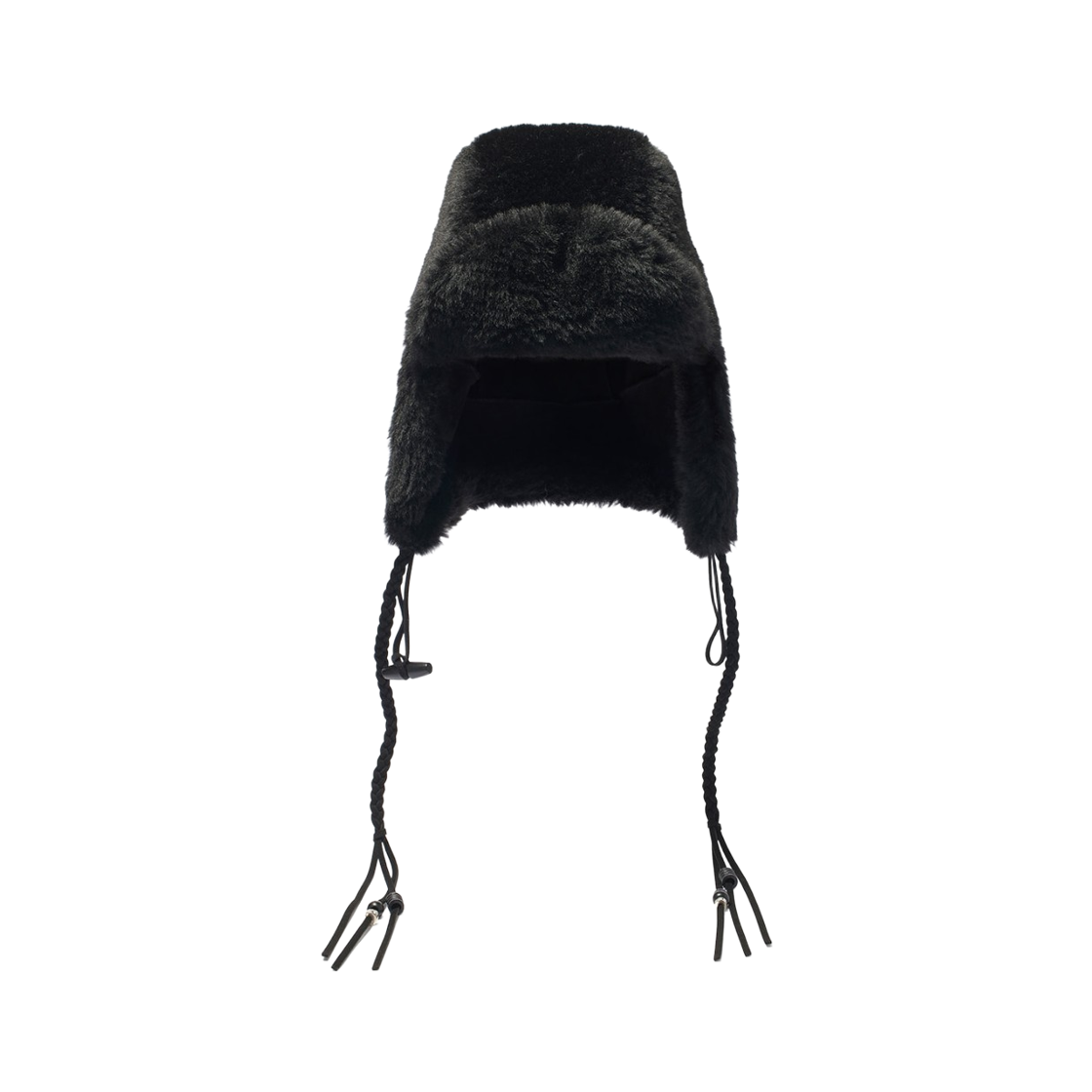 - Open Yy Braided Shearling Trapper Black