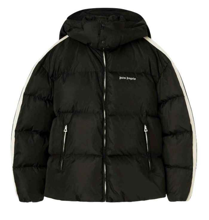 팜엔젤스 후디드 트랙 다운 재킷 - 블랙(Palm Angels Hooded Track Down Jkt - Black)