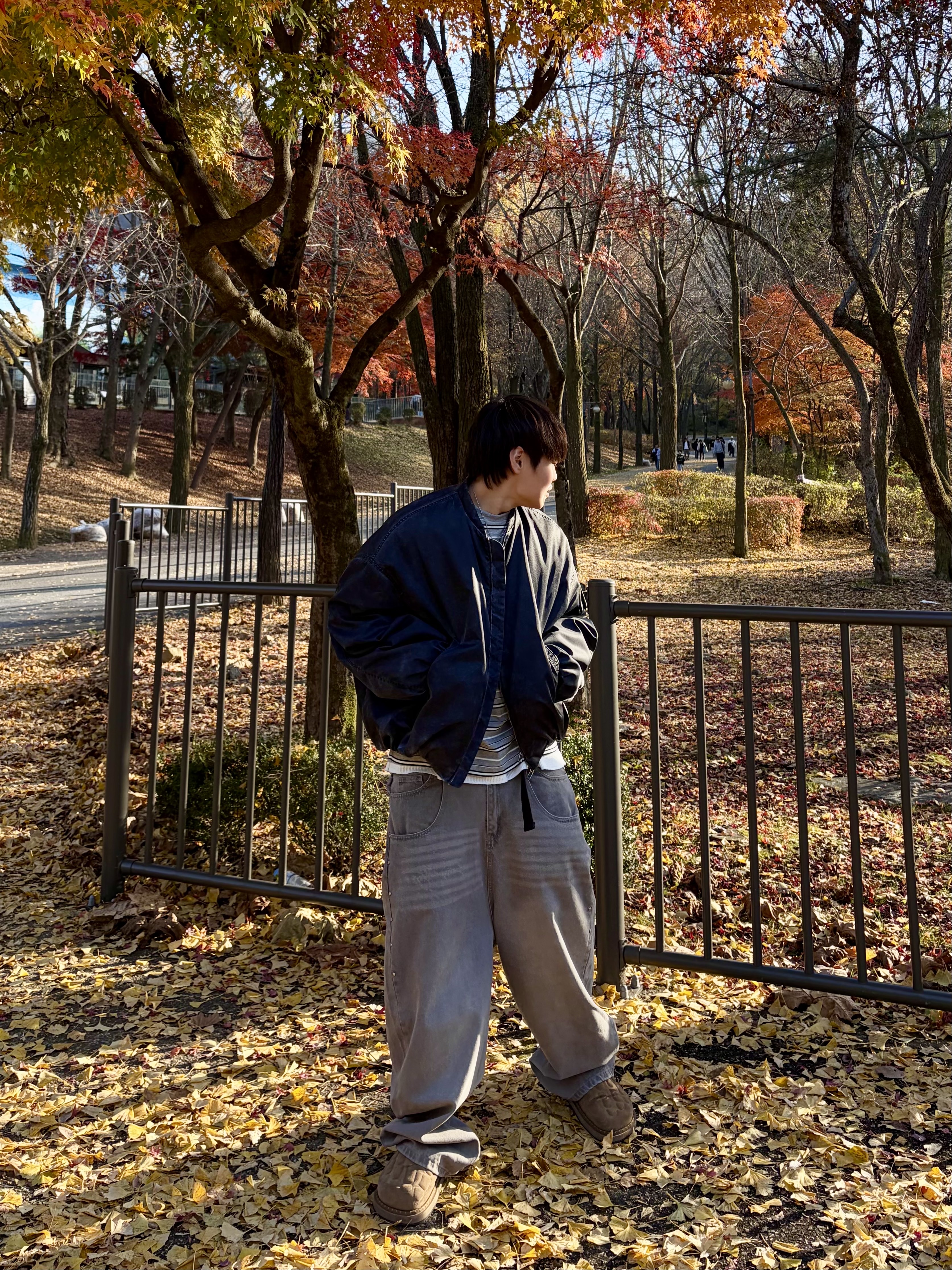 Nonnod x Undermycar Esker Jacket Crown Blue, Kinchi x Yiyae Bone Mule Camel 착용 스타일 - 3