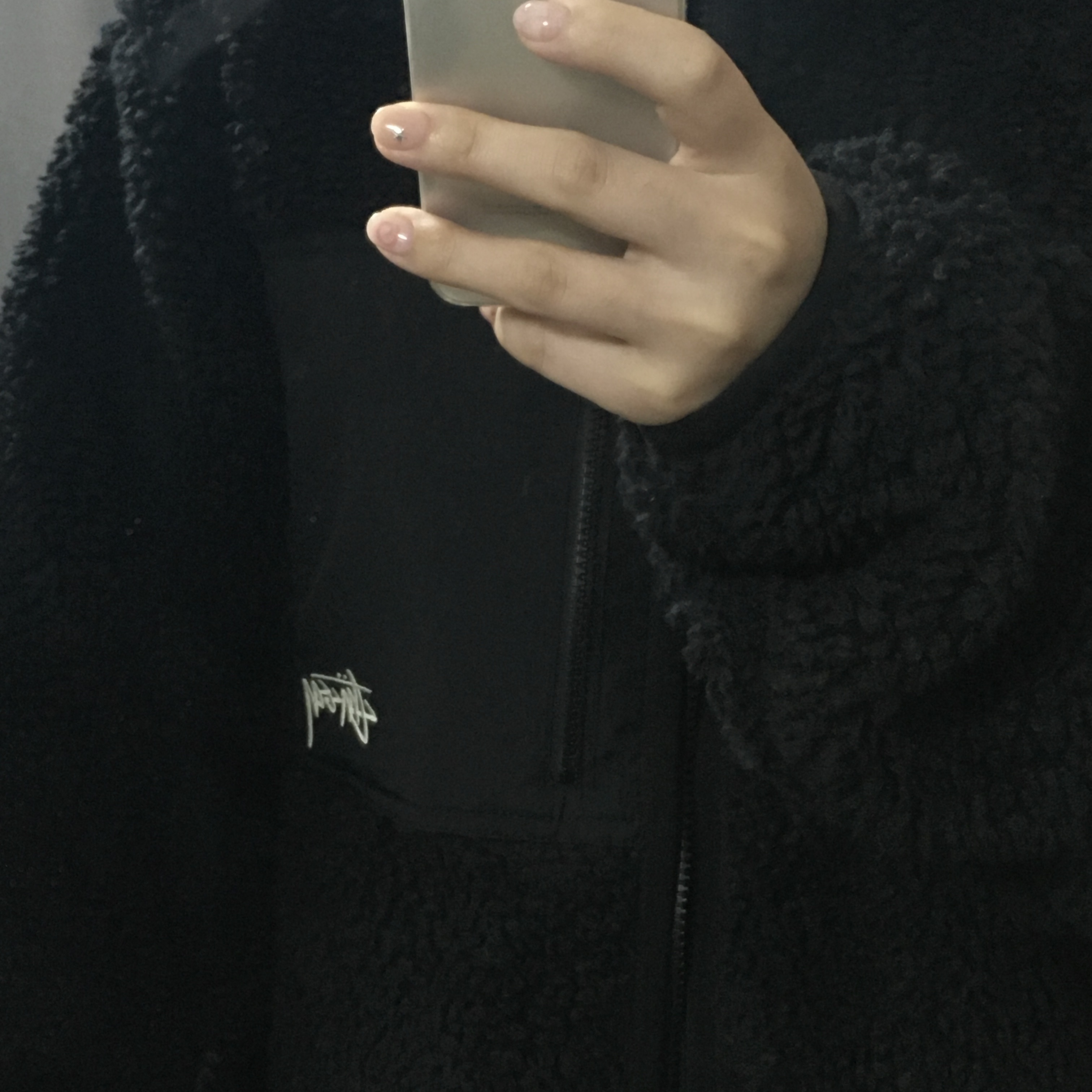 Stussy Sherpa Reversible Jacket Black 착용 스타일 - 1