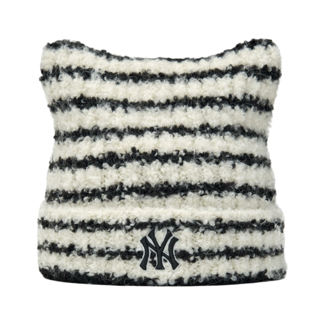 MLB 스트라이프 미야옹 비니 뉴욕 양키스 블랙(MLB Stripe Meowing Beanie New York Yankees Black)